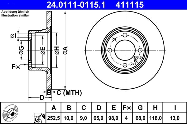 ATE 24.0111-0115.1 | Fren Diski Lada | 2 Adet