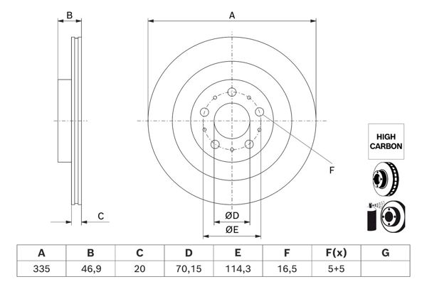 BOSCH 0986479J78 | Fren Diski Tesla Model Y Arka 19 > | 2 Adet
