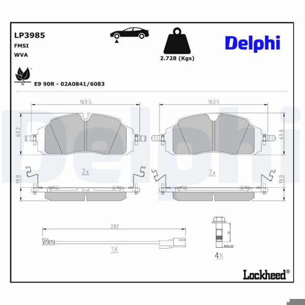 DELPHI LP3985 | Ford Transit Custom V710 Ön Fren Balatası – 2023 ve Sonrası